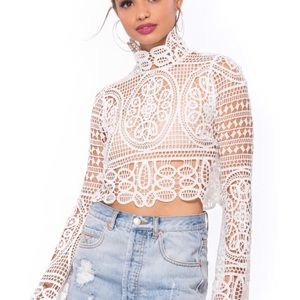 Stone Cold Fox Perkins White Lace Top